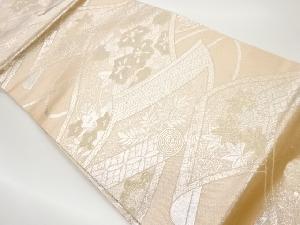 リサイクル　巻物に草花・古典柄模様織出し名古屋帯